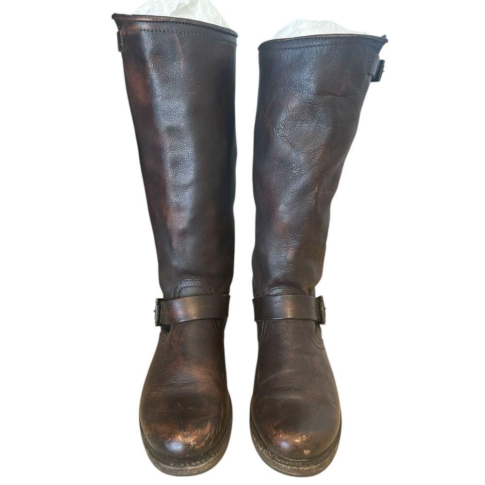 Frye Vintage Brown Leather Knee High Veronica Slouch Boot Size 7.5 - Picture 3 of 10